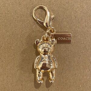 Coach Gold Bear Charm Keychain